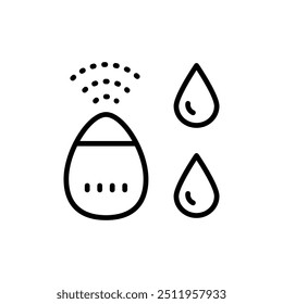 Humidifier Device Line Icon. Electronic Appliance Air Purifier Concept Outline Pictogram. Ventilation Technology Illustration. Simple Vector Isolated On White Background.