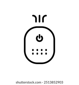 Humidifier Device Line Icon. Electronic Appliance Air Purifier Concept Outline Pictogram. Ventilation Technology Illustration. Simple Vector Isolated On White Background.