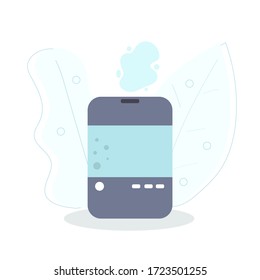 Humidifier in flat style. Health care concept, air freshener at home or office. Vector illustration.