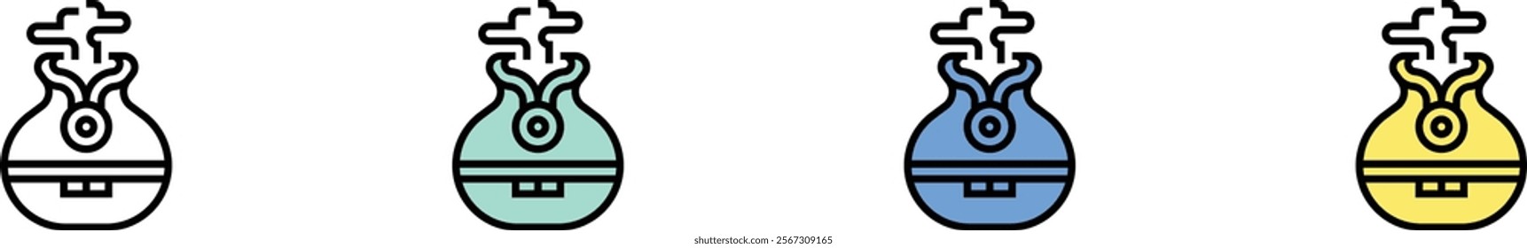 humidifier icon. Outline, Green, Blue and Yellow Style Design Isolated On White Background