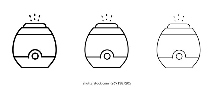 Ícone de umidificador no símbolo de estilo de traçado de contorno.