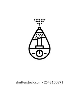 Humidifier icon set. outlined and solid filled versions.