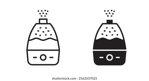 Humidifier icons in flat and line style set.