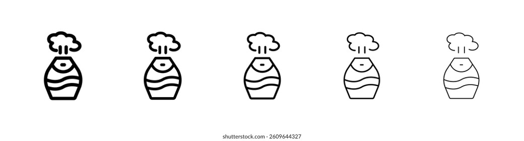 Humidifier icons vectors set in different stroke lines