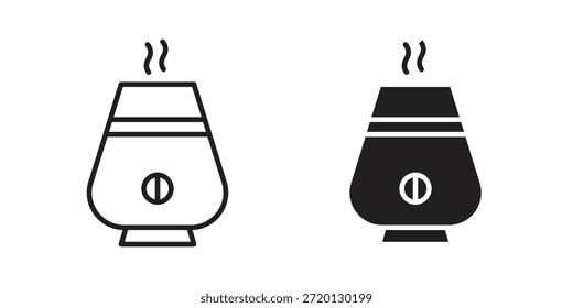 Ilustración del humidificador, Vector de línea delgada, signo de Diseño web,. iconos planos de glifo de Vector