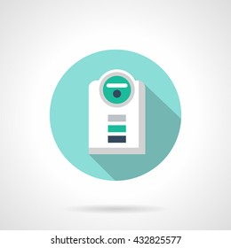 Humidifier with long shadow. Modern climate technology, moistening and cleaning of air at home. Round flat style vector icon