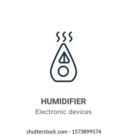 Humidifier outline vector icon. Thin line black humidifier icon, flat vector simple element illustration from editable electronic devices concept isolated on white background
