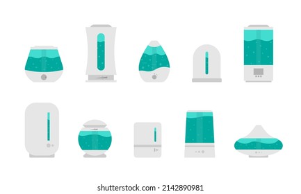 Humidifier. Ultrasonic Air Purifier. Cleaning And Humidifying Device. Modern Vector Illustration In Flat Style.