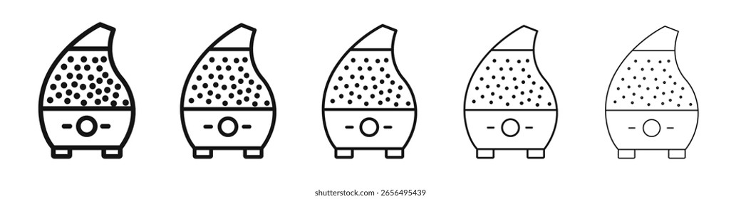 Humidifier vector outline set illustration sign
