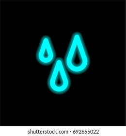 Humidity blue glowing neon ui ux icon. Glowing sign logo vector