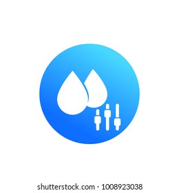 humidity control round icon on white