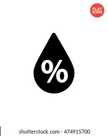 Humidity drop Icon Flat Style Isolated Vector Illustration