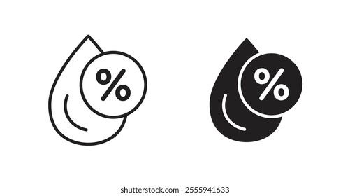 Humidity flat simple vector symbols illustration.