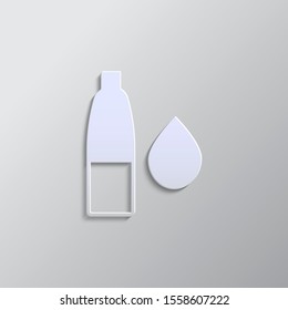 humidity, hydration paper style icon. Grey color vector background