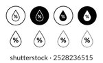 Humidity icon Black and white outline vector