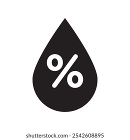 Icono de humedad signo de Vector blanco y negro