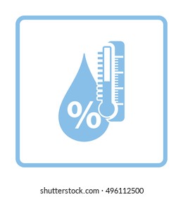 Humidity icon. Blue frame design. Vector illustration.