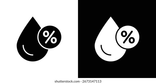 Coleção de ícones de umidade. Ilustração de vetor preenchido em preto e branco.
