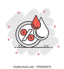 Humidity icon in comic style. Climate vector cartoon illustration on white isolated background. Temperature forecast business concept splash effect.