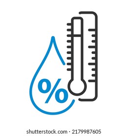 Humidity Icon. Editable Bold Outline With Color Fill Design. Vector Illustration.