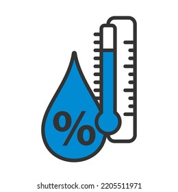 Humidity Icon. Editable Bold Outline With Color Fill Design. Vector Illustration.