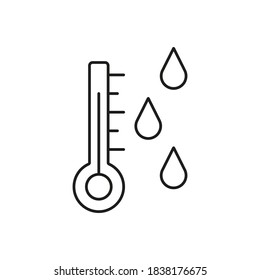 ícono de humedad del icono del tiempo para concepto móvil y aplicaciones web. Icono de humedad de línea delgada se puede usar para web y móvil. Icono premium sobre fondo blanco
