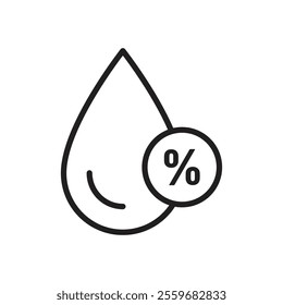 Humidity icon Flat art in black and white isolated