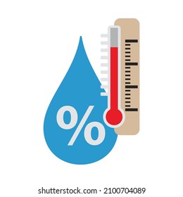 Humidity Icon. Flat Color Design. Vector Illustration.