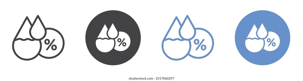 Humidity icon flat line symbol set.