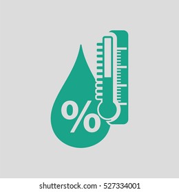 Humidity icon. Gray background with green. Vector illustration.