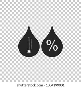 Humidity icon isolated on transparent background. Weather and meteorology, thermometer symbol. Flat design. Vector Illustration