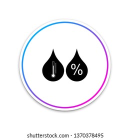 Humidity icon isolated on white background. Weather and meteorology, thermometer symbol. Circle white button. Vector Illustration
