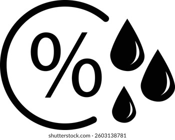 Humidity icon. isolated on white background, Humidity transparent sign , line and outline elements in linear style. black design, circle
