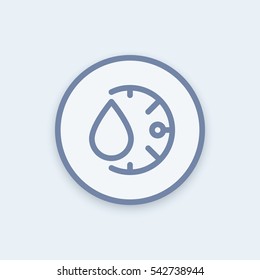 Icono de humedad en estilo lineal, pictograma redondo