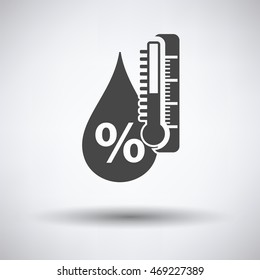 Humidity icon on gray background with round shadow. Vector illustration.