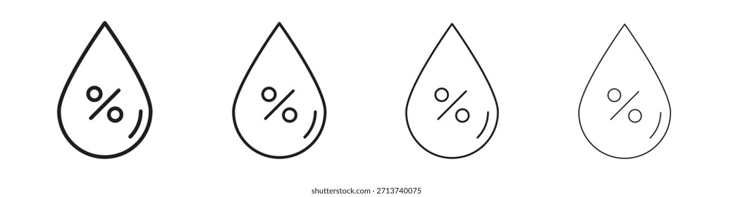 Humidity icon outline symbol. Editable Stroke collection.