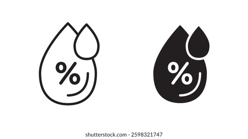 Humidity icon outlined icon vector collection.