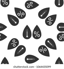 Humidity icon seamless pattern on white background. Weather and meteorology, thermometer symbol. Flat design. Vector Illustration