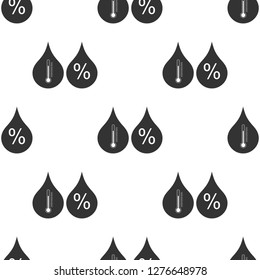 Humidity icon seamless pattern on white background. Weather and meteorology, thermometer symbol. Flat design. Vector Illustration