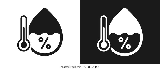 Icono De Humedad Fijado Glifo En Fondo Blanco Y Negro