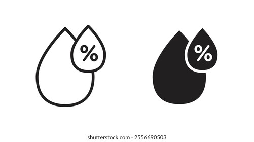 Humidity icon set in Thin line black color.