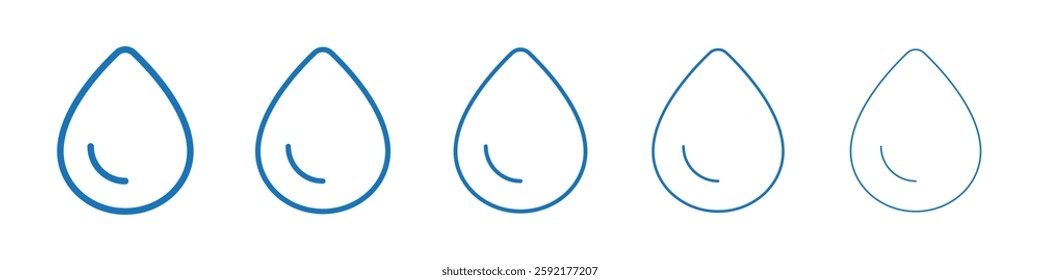 Humidity icon Symbol collection thin outline set