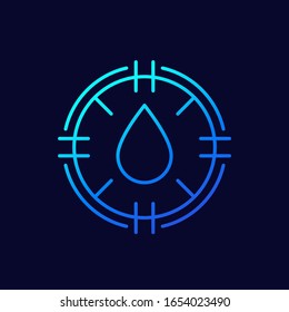 icono de humedad, vector de línea delgada