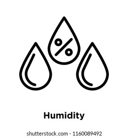 Humidity icon vector isolated on white background, Humidity transparent sign , line and outline elements in linear style