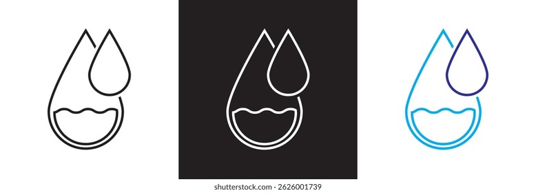 Humidity icon . Vector for websites, mobile interfaces, presentations, banner, visual branding etc. Vector illustration. isolated on white and black background. EPS 10