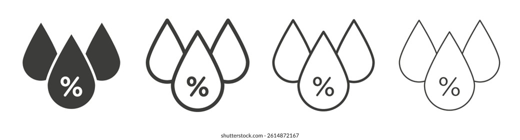 Humidity icon vectors collection for website UI designs