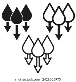 Humidity icon. Water level down sign. Moisture symbol. Vector illustration. EPS 10.