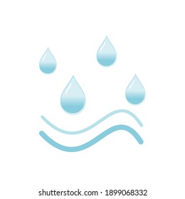 Humidity icon with water wave symbol isolated on white background vector illustration.