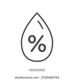 Humidity icon, weather symbol on white background - vector illustration