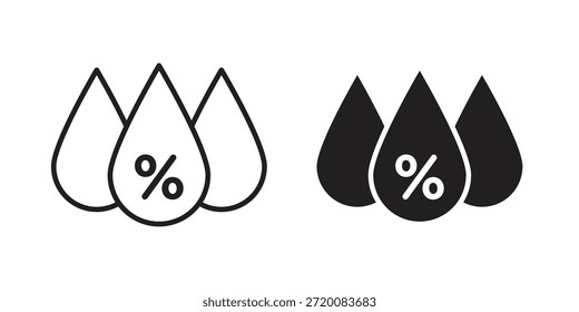 Humidity icons of black colored in various styles